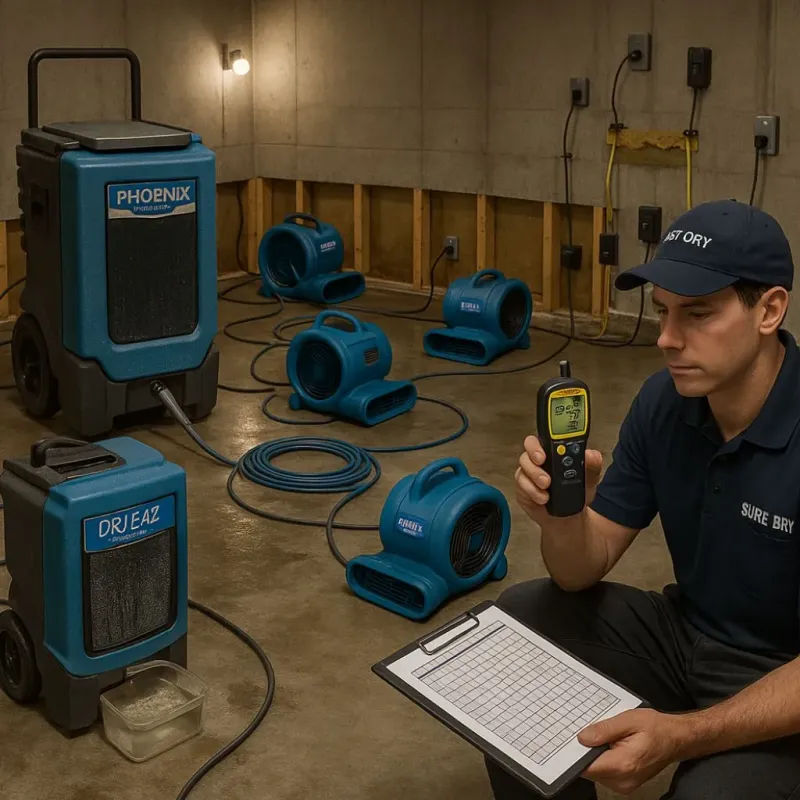 Structural Drying and Dehumidification process in Brooklyn, MI